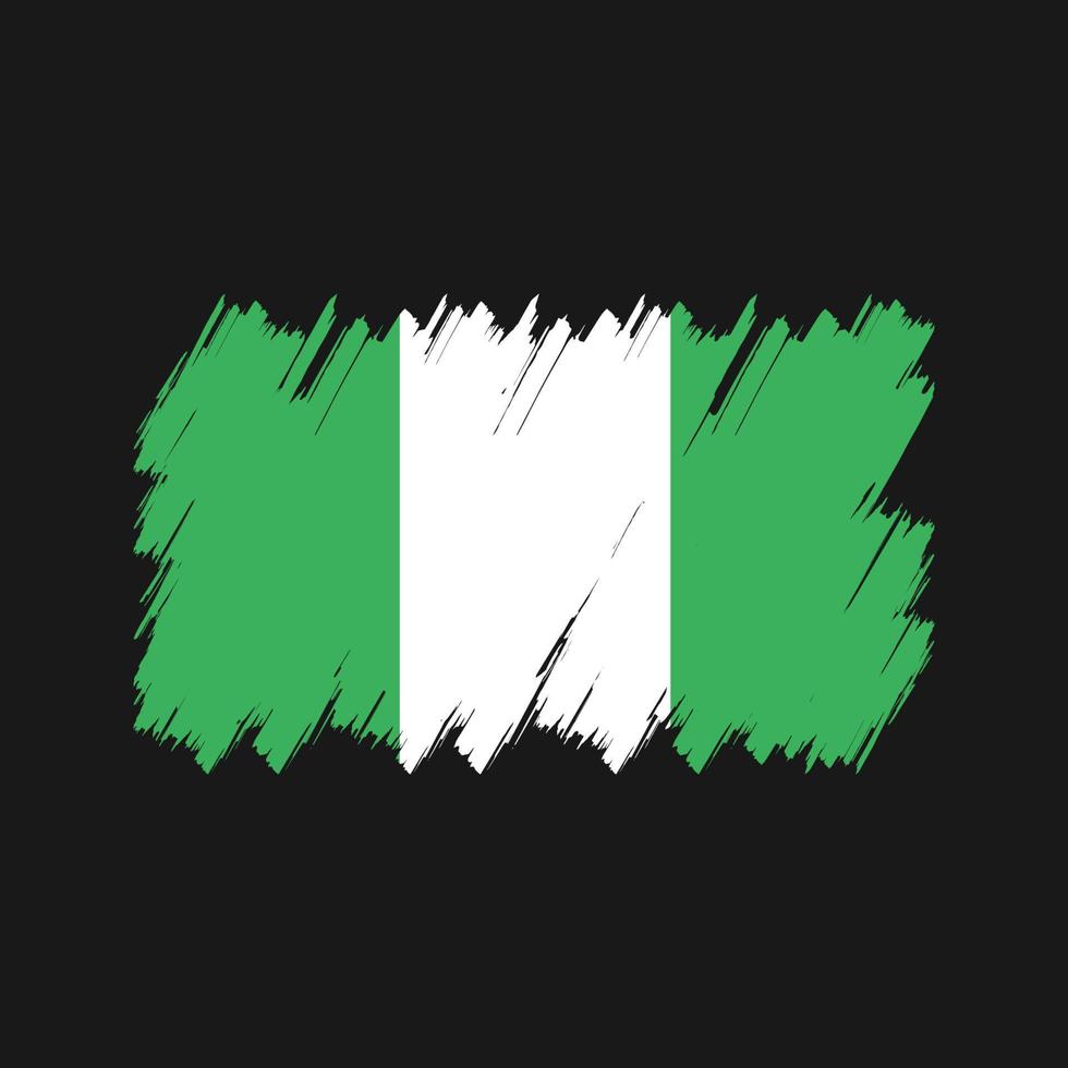 nigeria flagga borste vektor. National flagga vektor