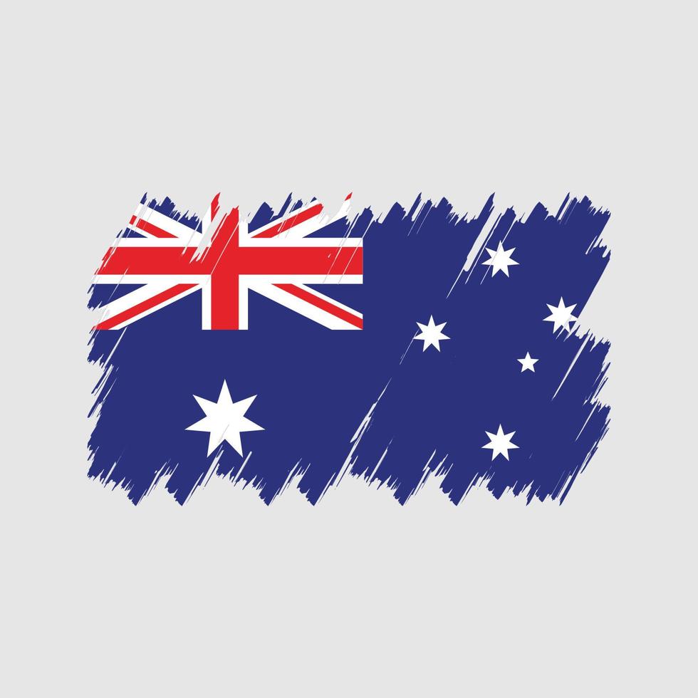 Pinselvektor mit australischer Flagge. Nationalflagge vektor