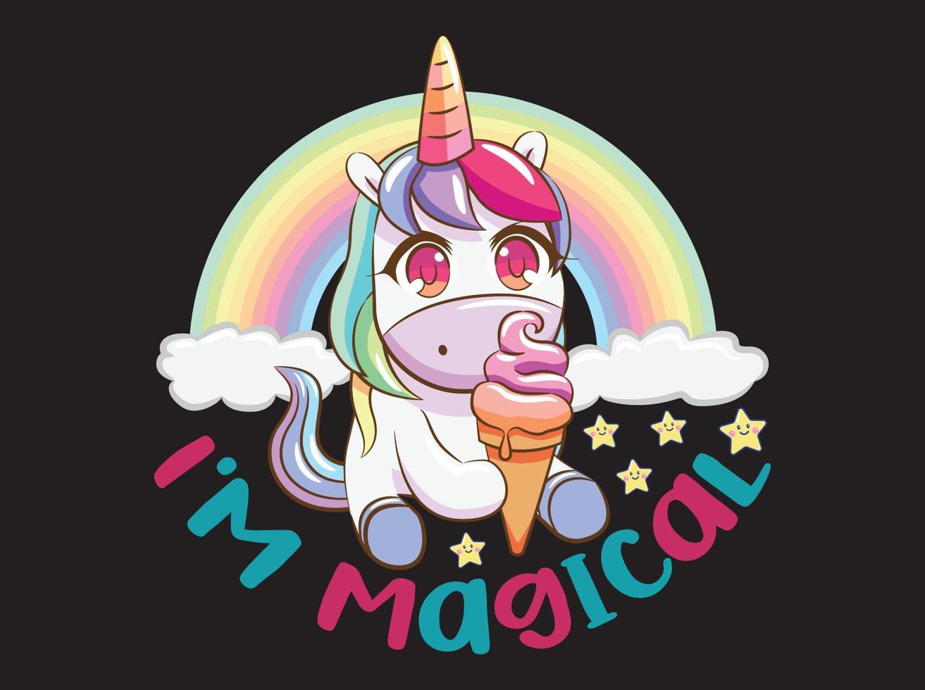 unicorn t-shirt design vektor fil