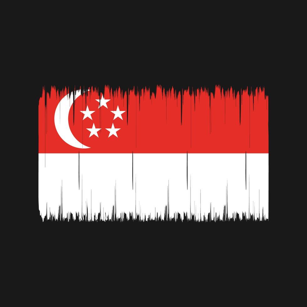 singapore flaggborste. National flagga vektor
