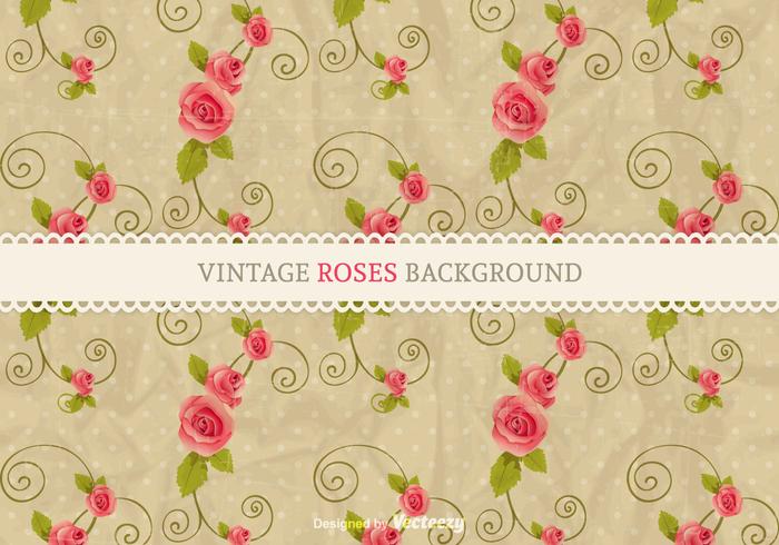 Gratis Vector Vintage Roses Bakgrund