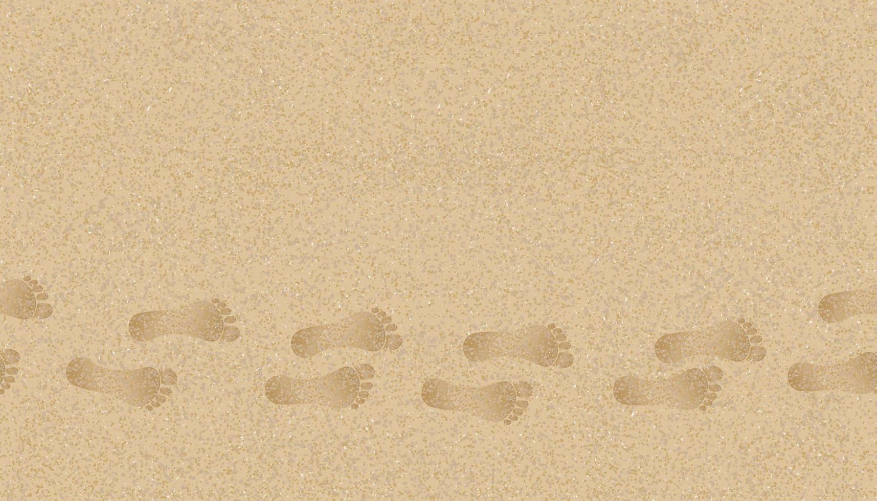 sömlösa mönster textur bakgrund fotspår av mänskliga fötter på sandstranden background.vector illustration bakgrund ändlösa bruna sanddyner med barfota för sommar banner bakgrund. vektor