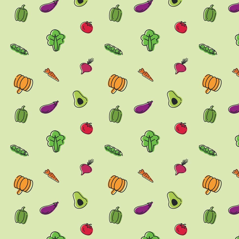 lustiges Muster mit gesundem Gemüse vektor