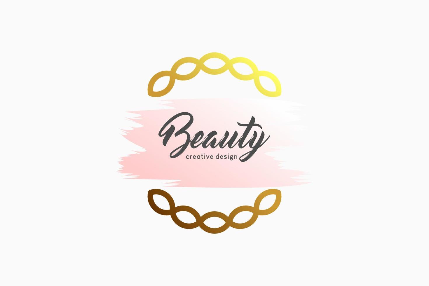 einfaches und elegantes feminines Logo für Beauty-Business, Aquarellpinselstriche in Kettensymbol vektor