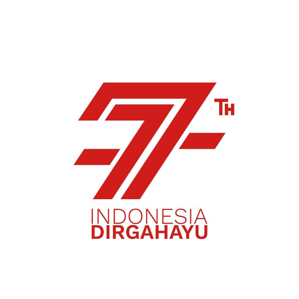 77th indonesia independence day logotyp. dirgahayu översätts till livslängd eller långlivad vektor