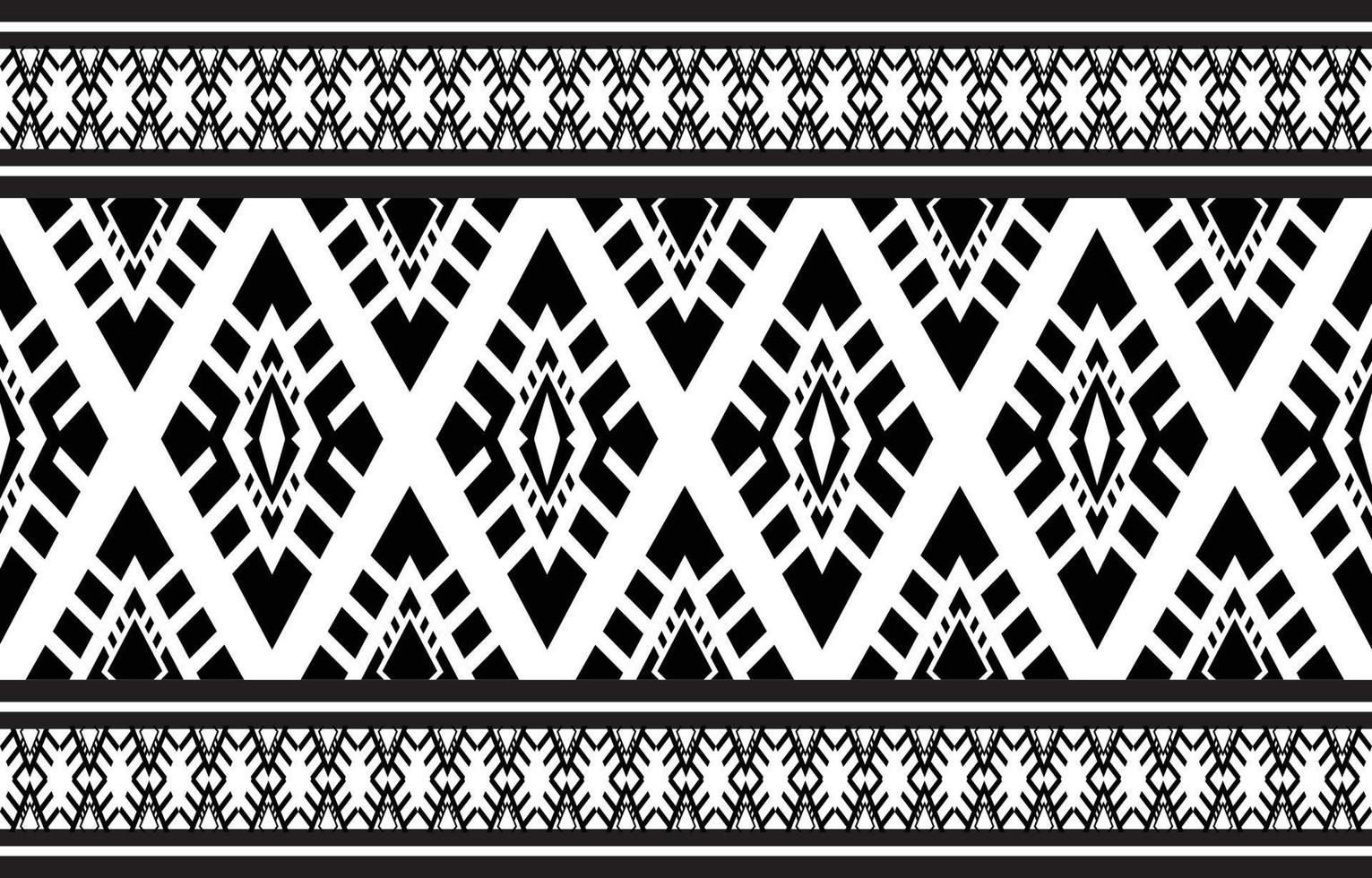 geometrisches design muster stoff ethnisch orientalisch traditionell abstrakt schwarz und weiß. für Stickstil, Vorhang, Hintergrund vektor