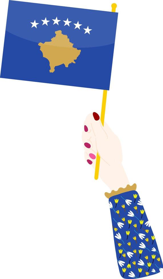 kosovo vektor handgezeichnete flagge, eur