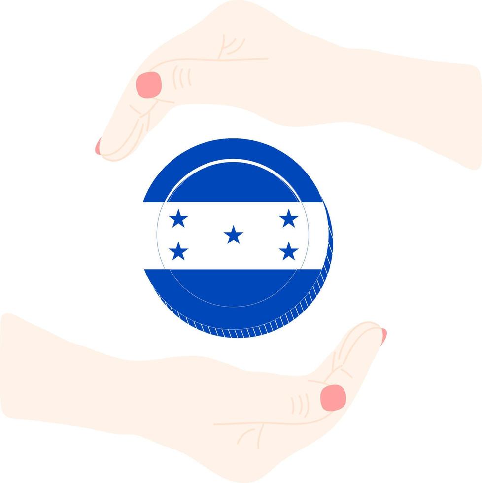 honduras vektor handritad flagga, honduran lempira