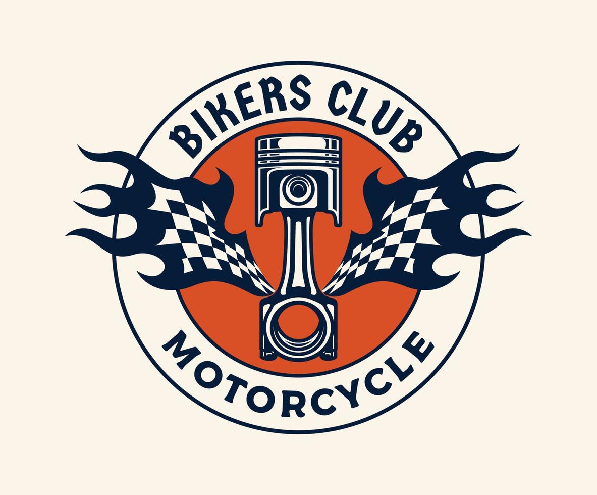 handgezeichnetes logo-abzeichen des motorcross-adventure-clubs vektor