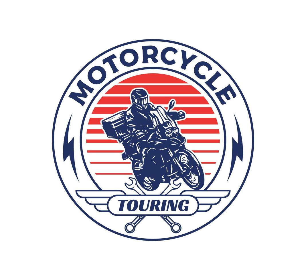 handritad motorcross adventure club logotyp märke vektor
