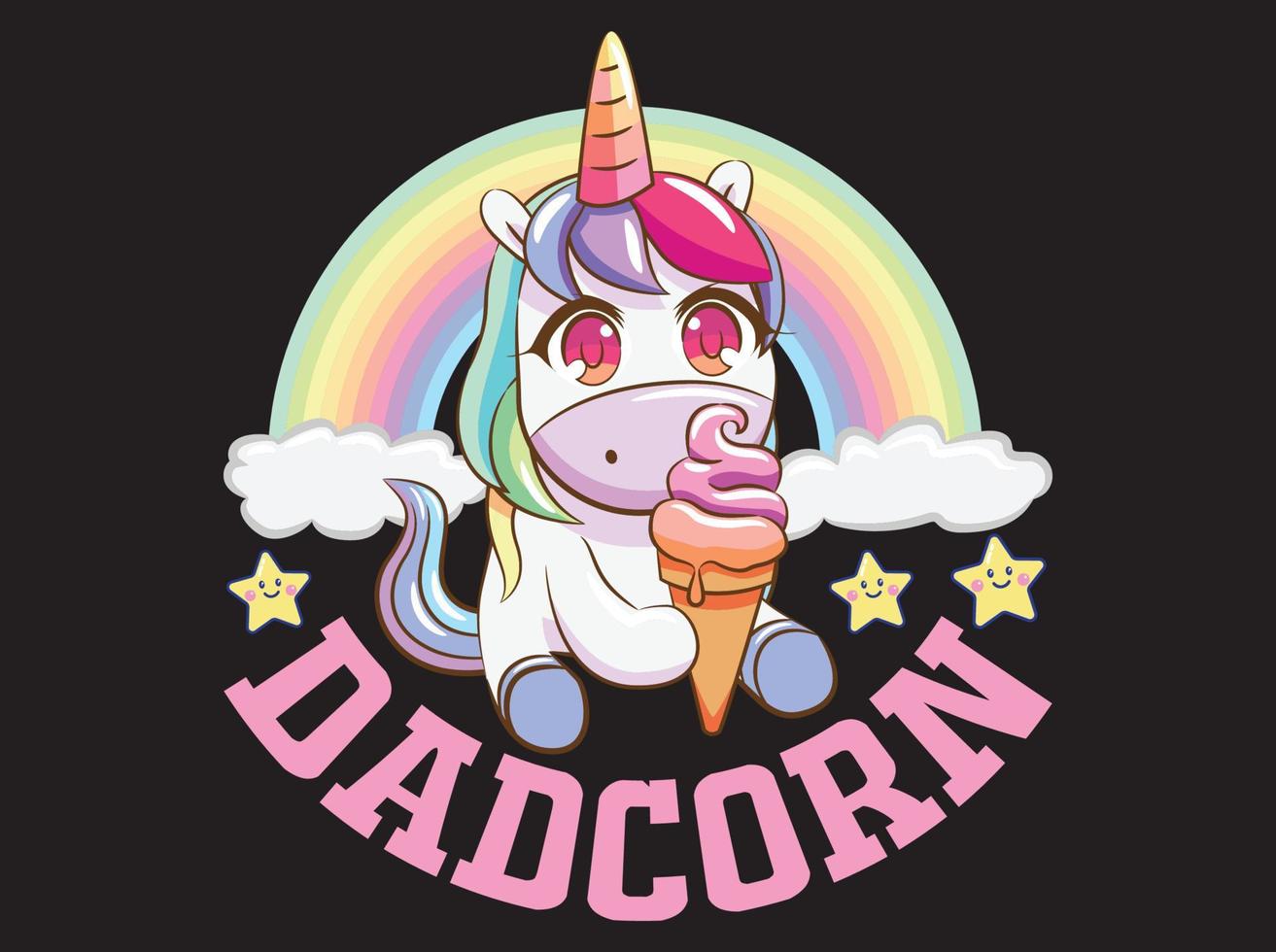 Einhorn-T-Shirt-Design-Vektordatei vektor