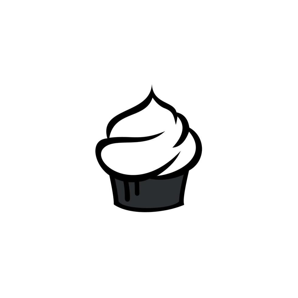 Muffin-Cupcake-Symbol auf weißem Hintergrund. Vektor