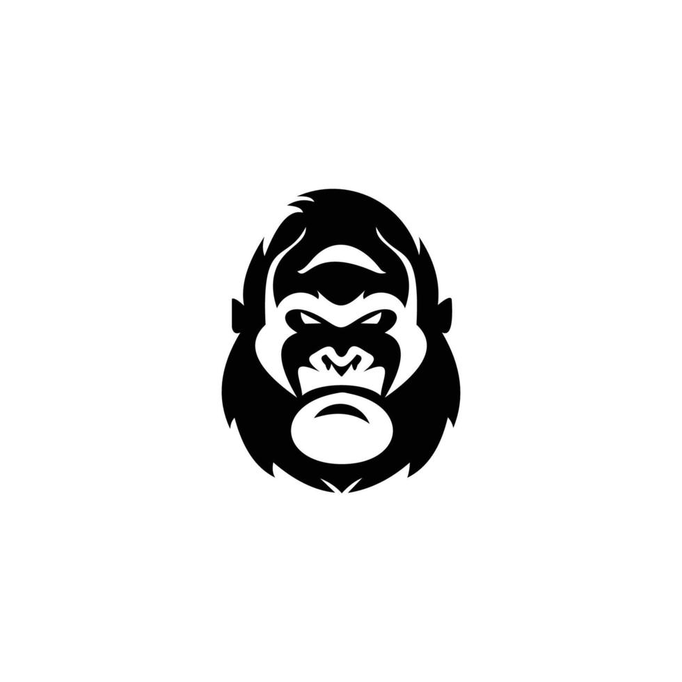 Gorilla-Gesichtsvektor. Affe Gorilla Gesicht Kopf schwarz Logo Bild Symbol Vektor. vektor