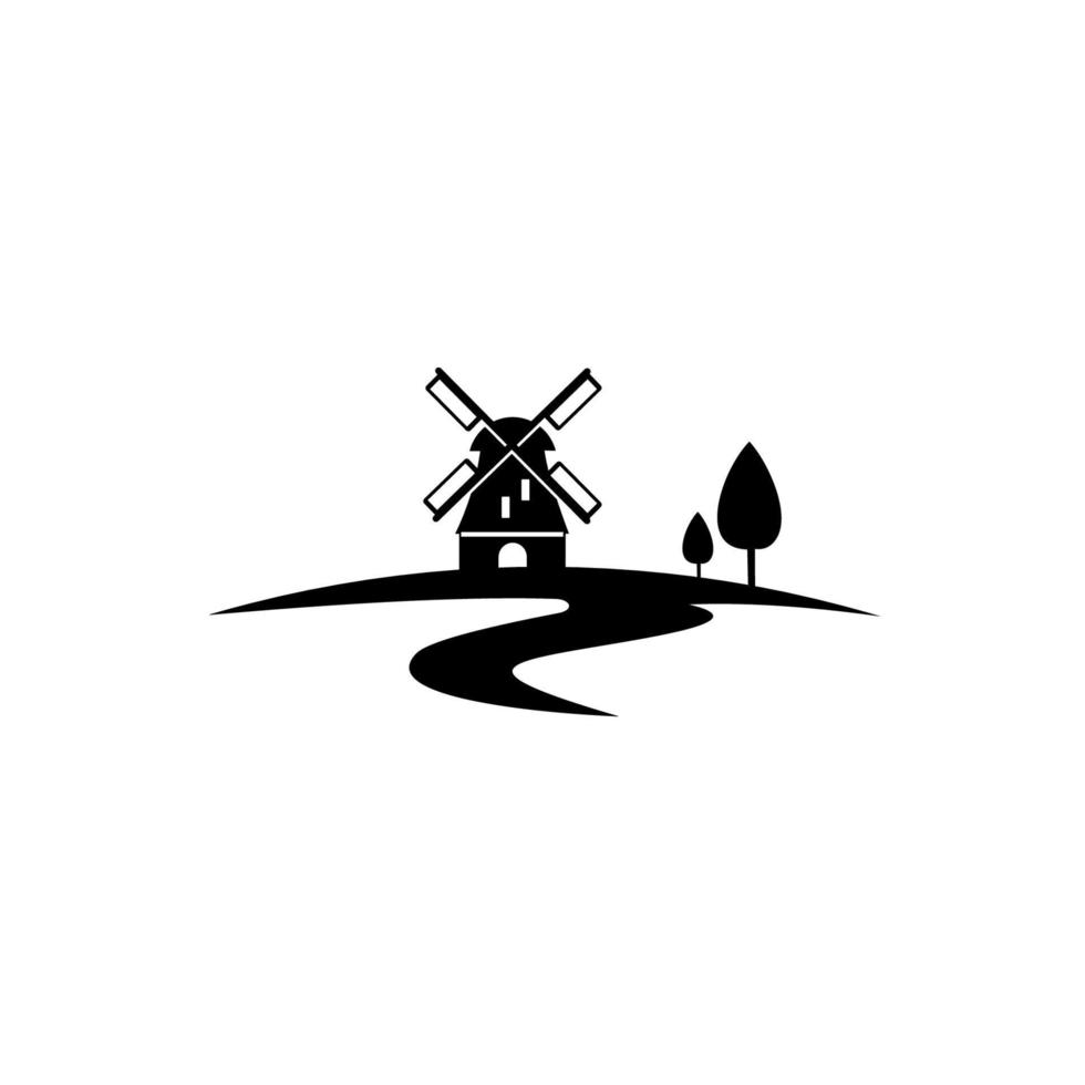 Design des Windmühlen-Logos vektor