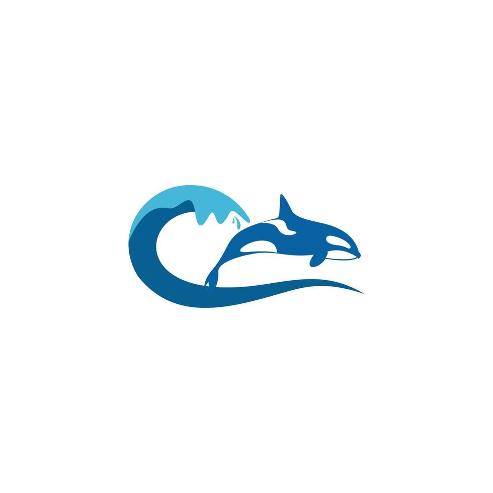 Walschwanz-Logo-Design-Inspiration, Haifischschwanz im Meer. isoliert auf weißem Hintergrund. vektor