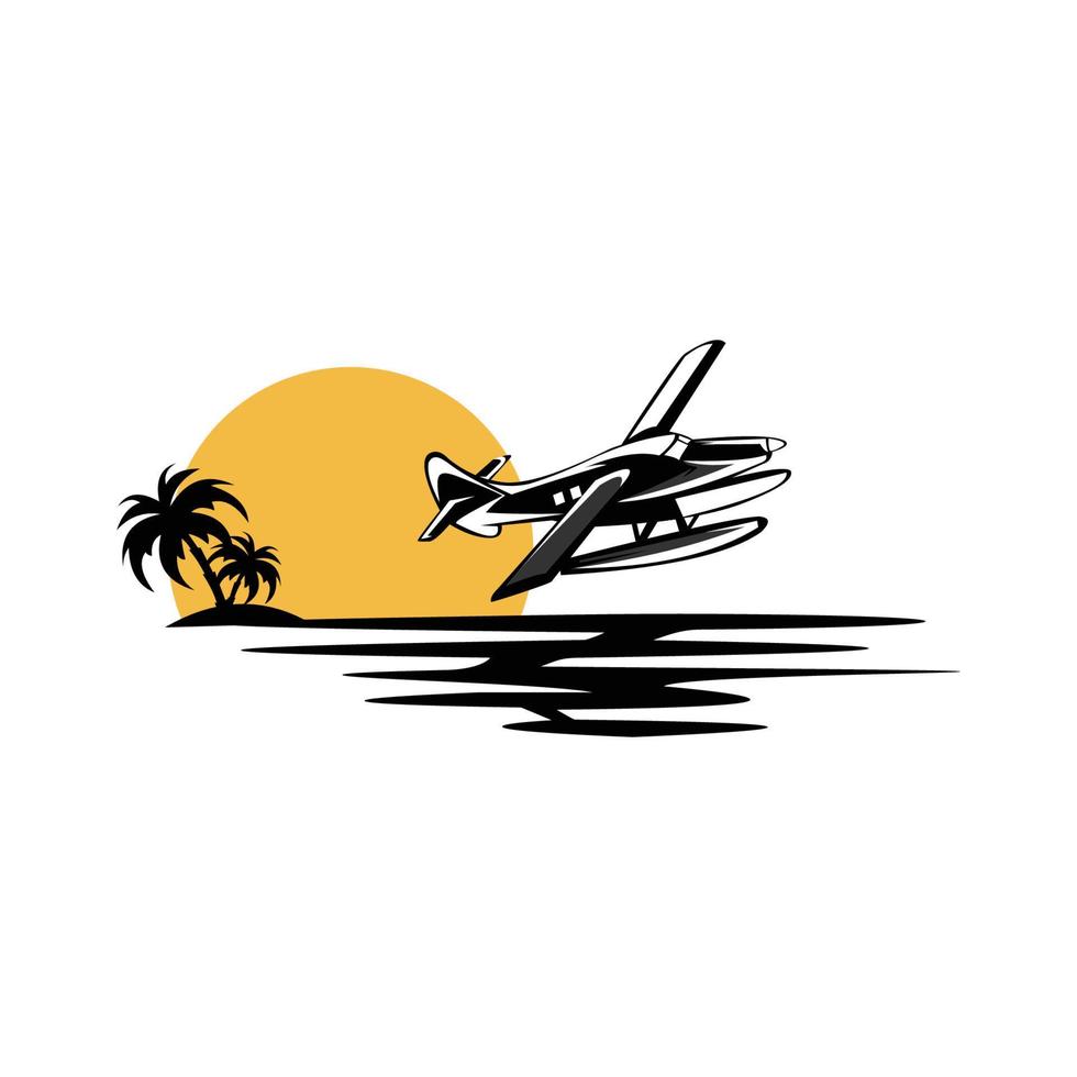 logotyp för tropisk solnedgång. vektor sommartid semester typografisk illustration