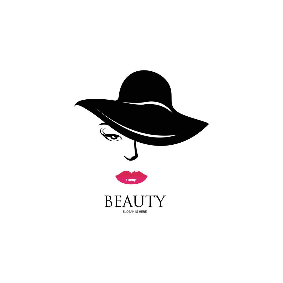 skönhetslogotyp med vit bakgrund, skönhetssalong kosmetika spa hår logotyp konceptikon. vektor
