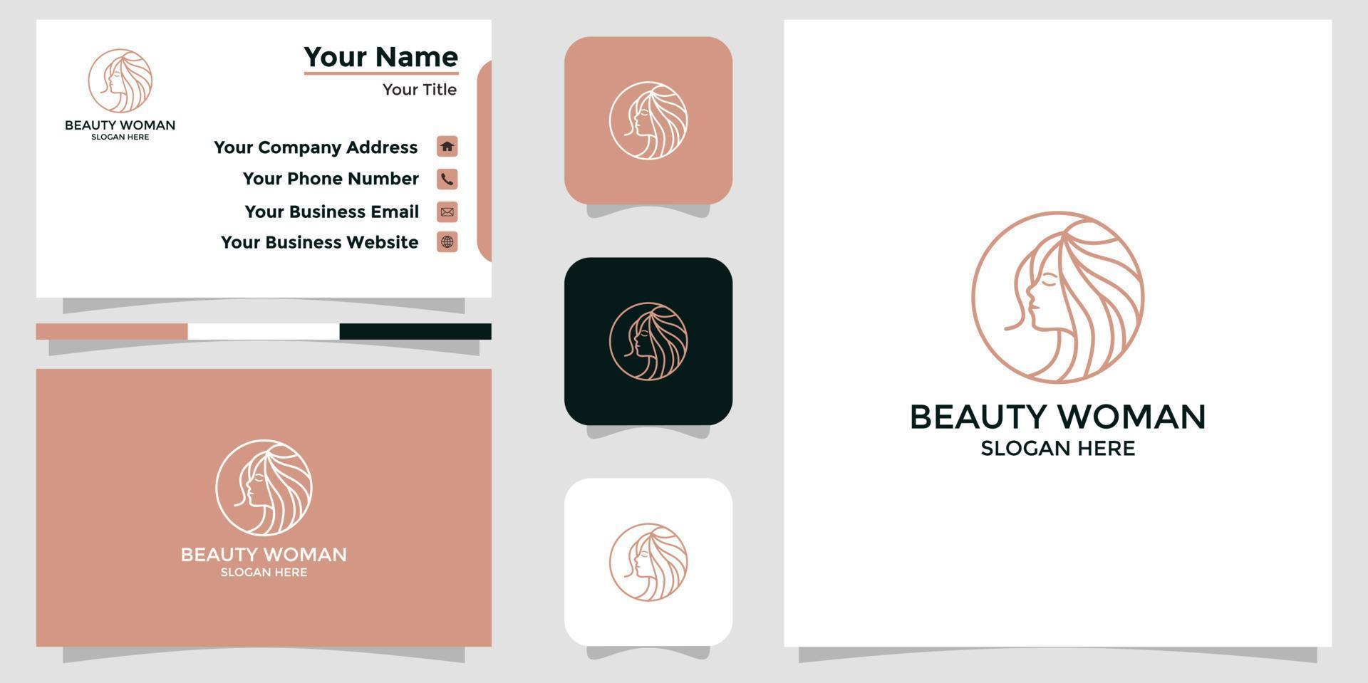 Beauty-Design-Logo und Branding-Karte vektor