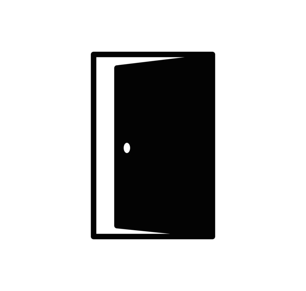 offene Tür-Symbol Vektor flache Logo-Design-Vorlage