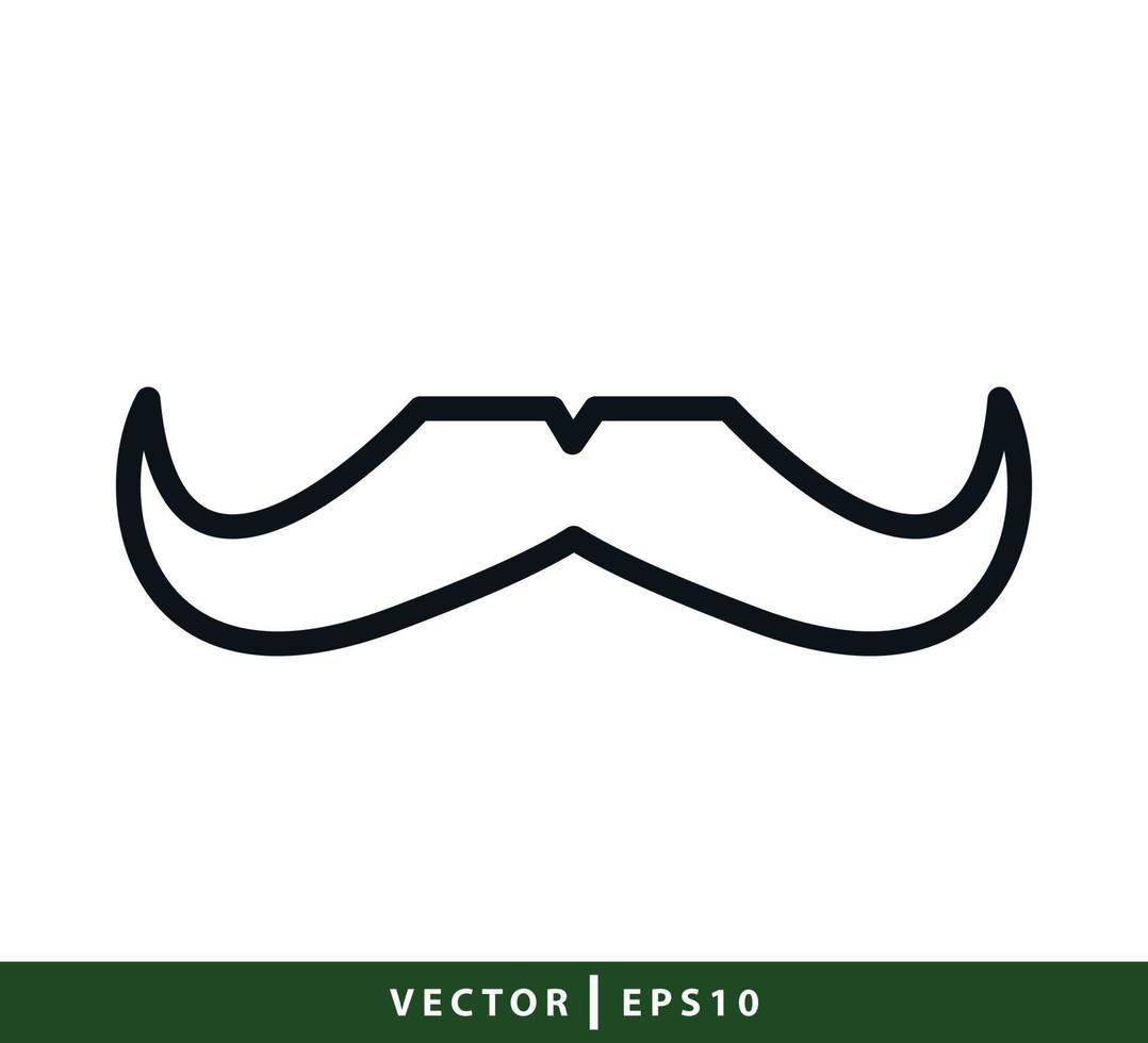 mustasch ikon platt stil illustration vektor
