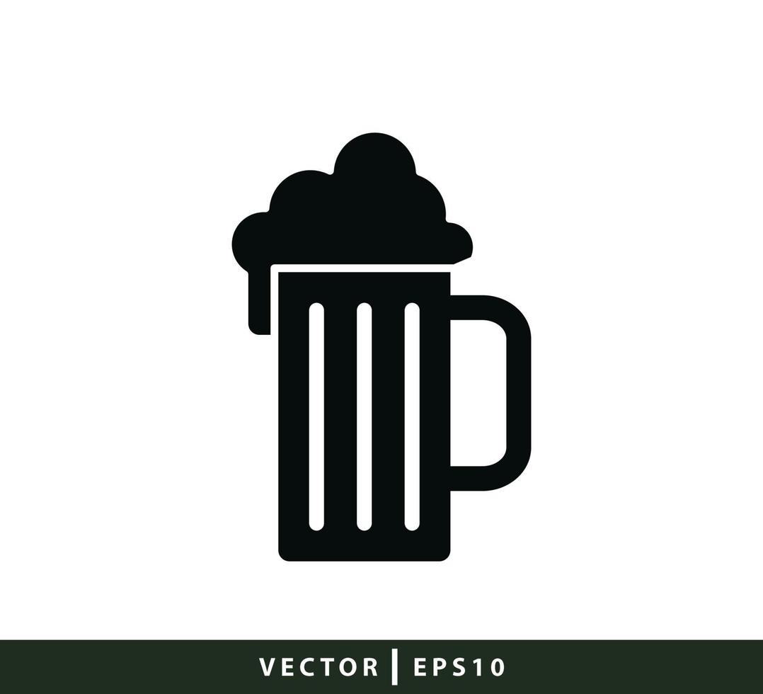 flaska och glas ikon vektor logotyp formgivningsmall