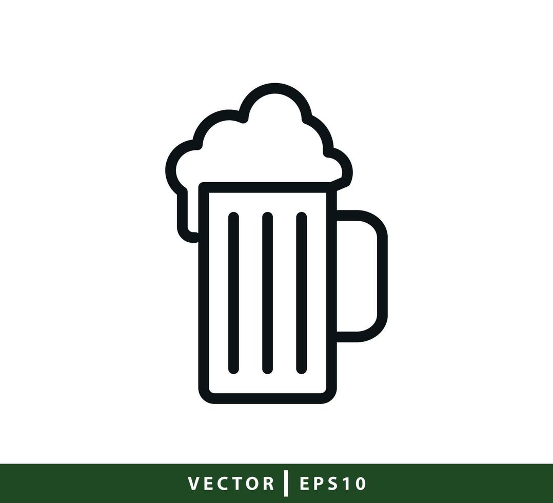 flaska och glas ikon vektor logo design illustration