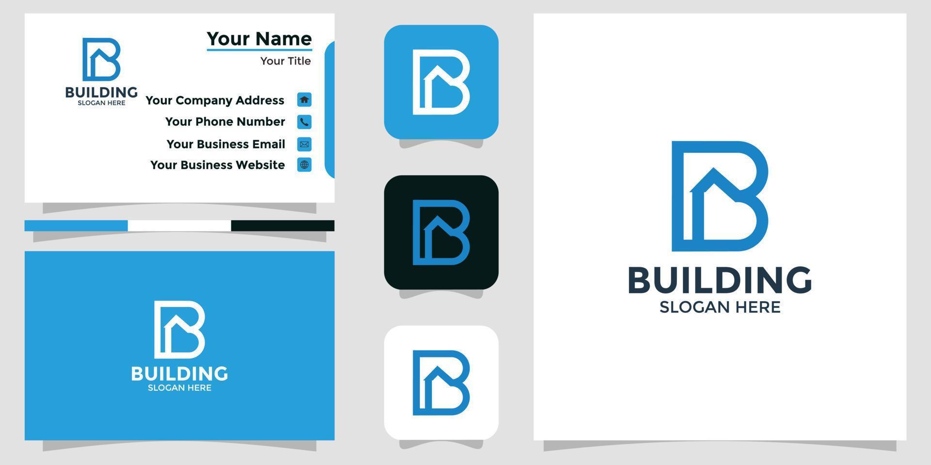 minimalistisk bokstav b logotyp designmall vektor