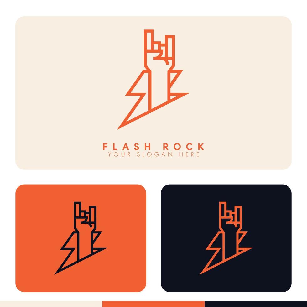 enkel minimalistisk hand metall skylt flash storm logotyp design vektor