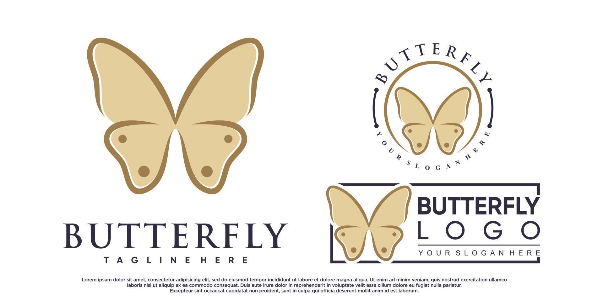 uppsättning av fjäril logotyp design för skönhet med modern koncept premium vektor