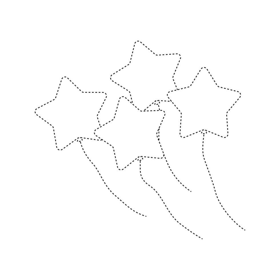 kalkylblad för stjärnballongspårning för barn vektor