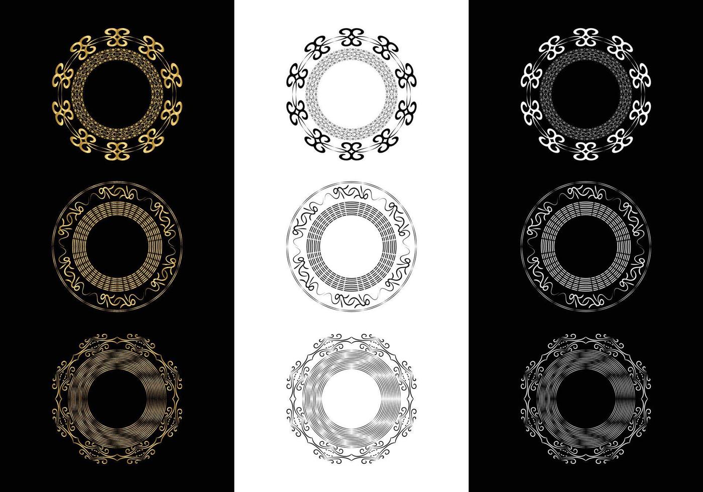 Dekorations- und Ornamentelemente auf weißem Hintergrund. florale Verzierung. vektor