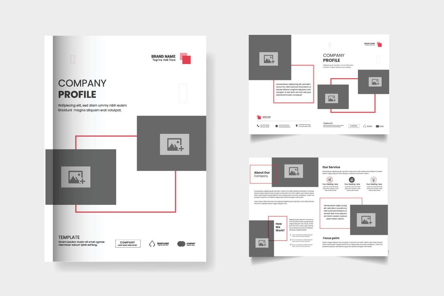 Firmenprofil Bi-Fold-Broschüren-Template-Design vektor
