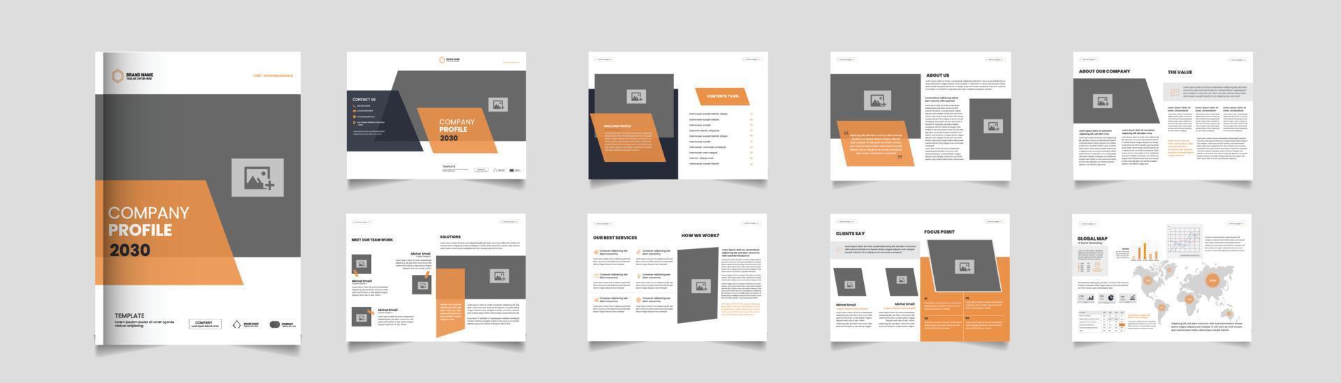 Firmenprofil mehrseitige Broschüre Vorlagendesign kreative Geschäftsbroschüre vektor