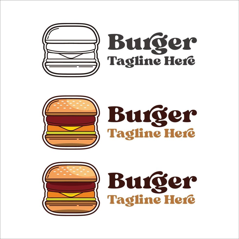 enkel hamburgare fastfood-logotyp vektor