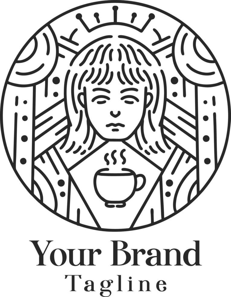 Coffee-Shop-Line-Art-Logo vektor