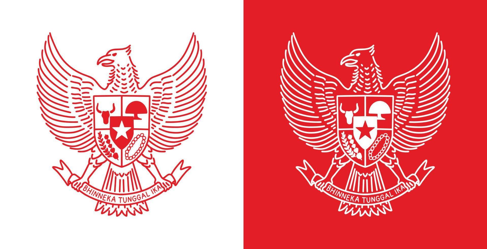 logotyp för garuda Indonesien med linjekonststil vektor