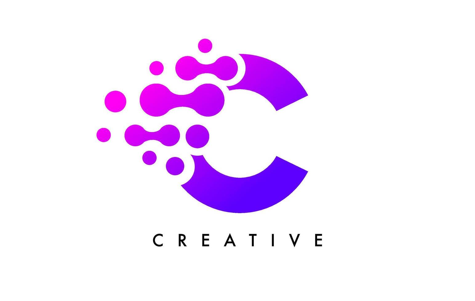 Blasen Punkte schreiben ein Logo-Design. kreatives Briefsymbol mit blauen Blasen und kreisförmigem Punktvektor vektor