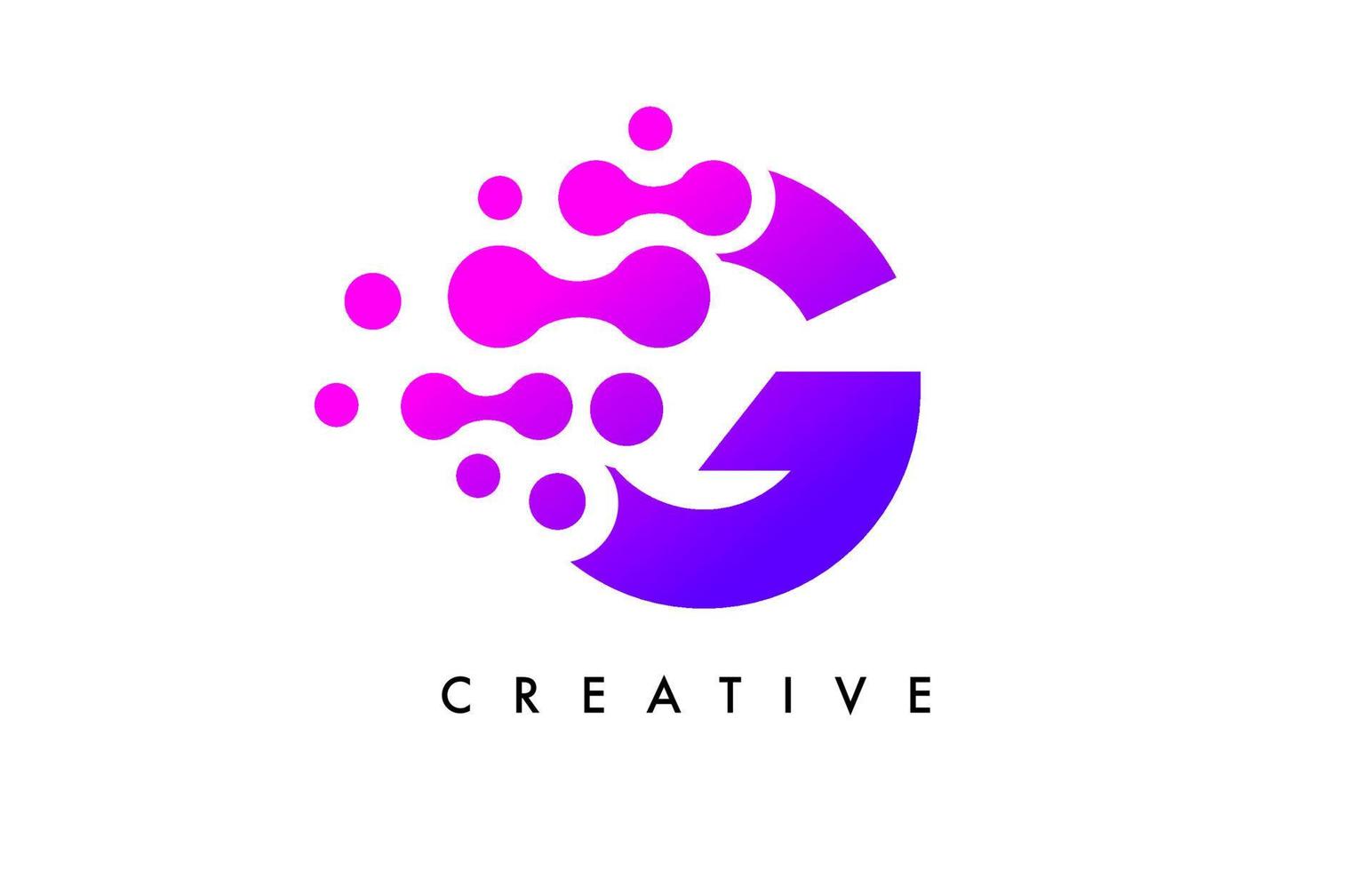 Blasen Punkte Buchstabe g Logo-Design. kreatives Briefsymbol mit blauen Blasen und kreisförmigem Punktvektor vektor