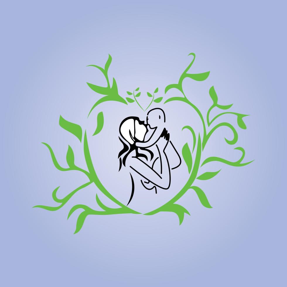 mutter mit einem kind in blumenliebe. Karte zum Muttertag. Illustration einer Frau, die ihr Baby umarmt. glückliches mutterschaftskonzept vektor