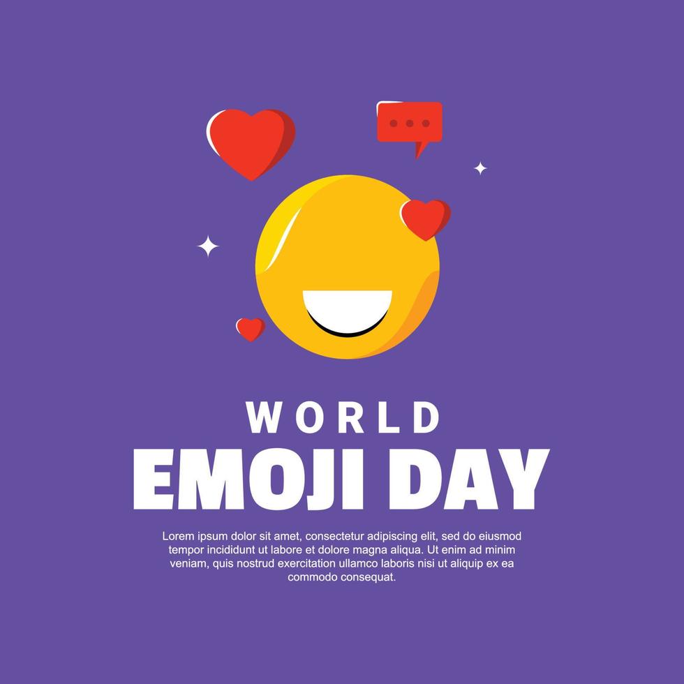 Designhintergrund des Welt-Emoji-Tages für den Begrüßungsmoment vektor