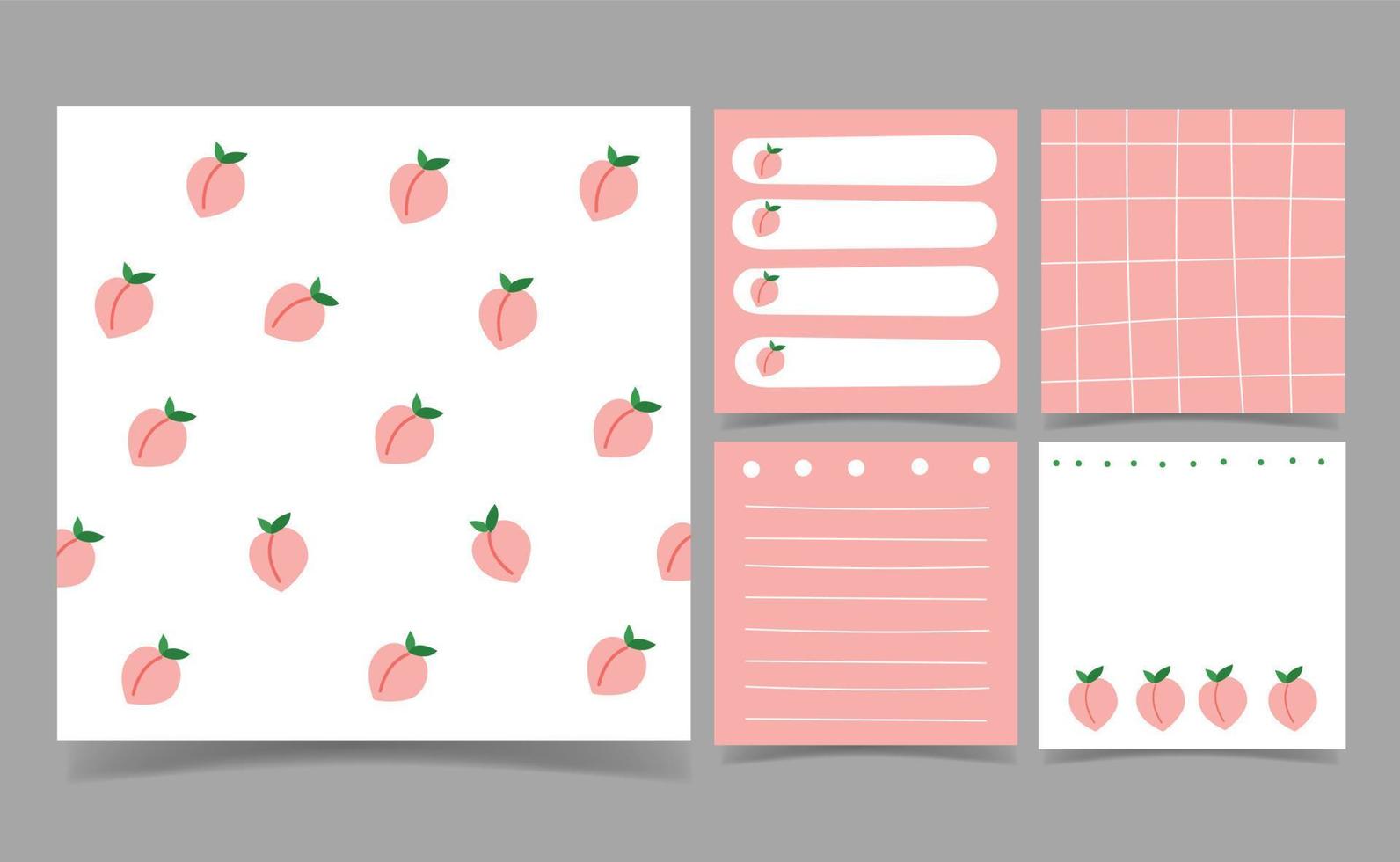 persika och rosa memo anteckningar mall för hälsning skrot bokning kort design. abstrakt bakgrund. vektor
