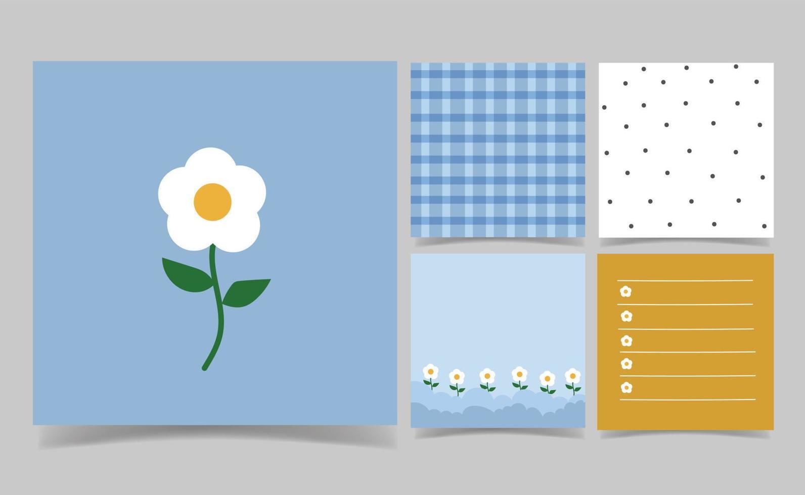 blaue Memo-Notizen-Vorlage für das Design von Schrott-Buchungskarten. abstrakter Hintergrund. Tapeten-Geschenkpapier. vektor