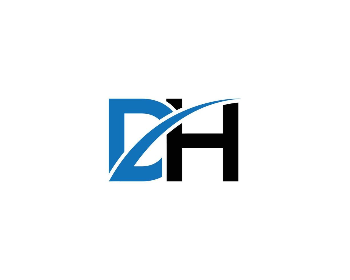 modern dh logotyp design kreativa vektor mall element.