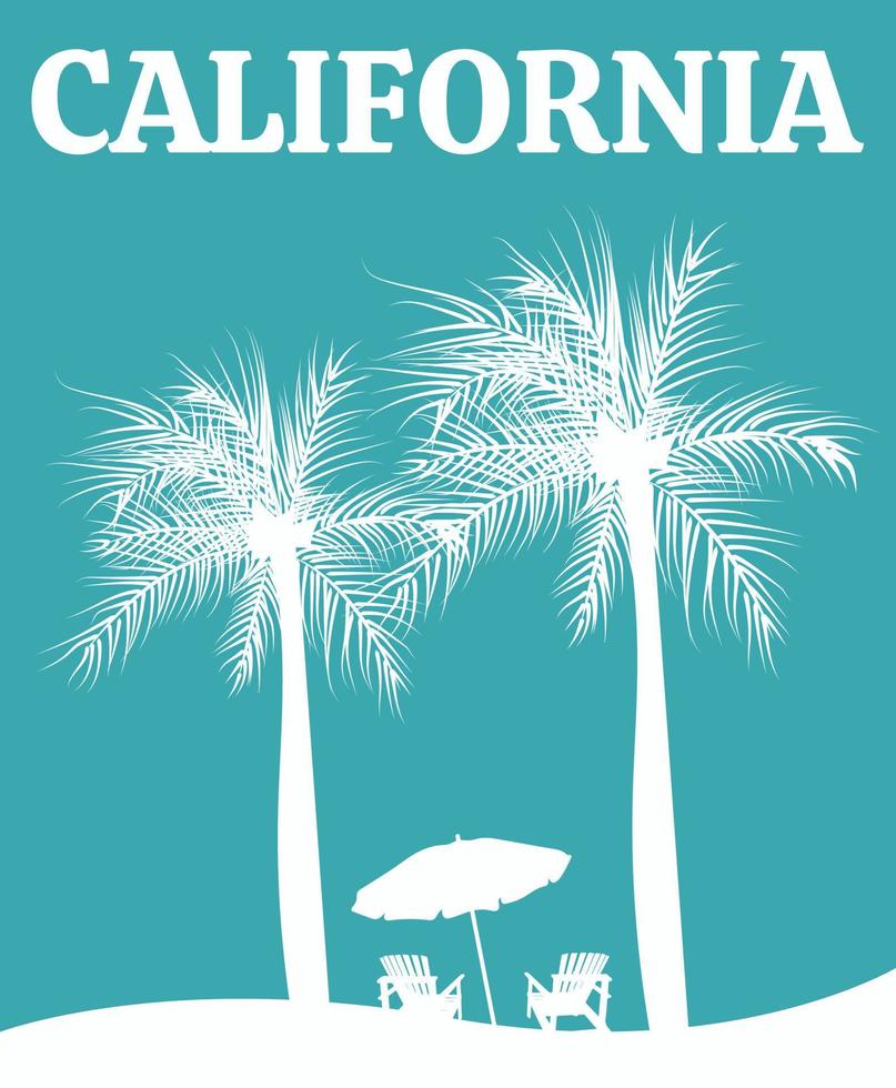 California Beach t-shirt malldesign. vektor