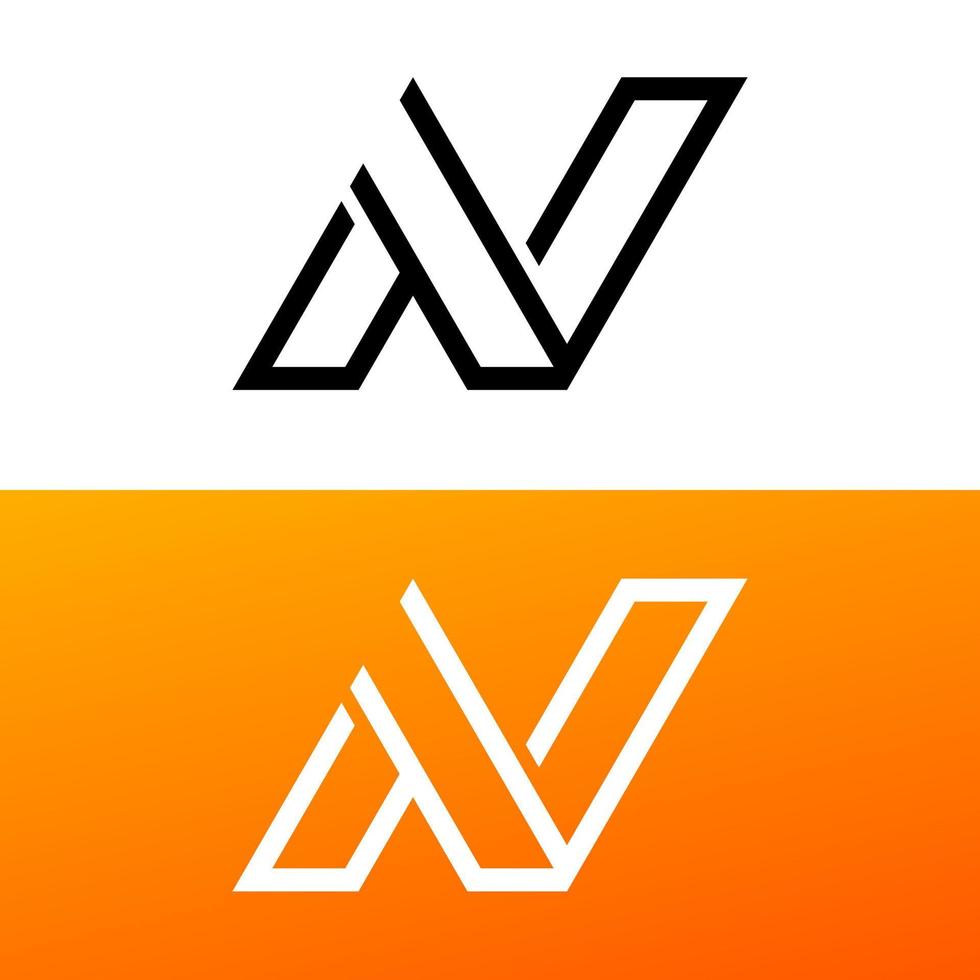 bokstaven n logotyp design vektor