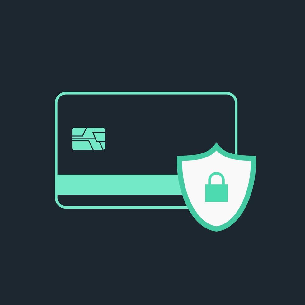 Kreditkarte Privatsphäre Sicherheit Symbol Vektor digitale Cyber-Hacking-Illustration