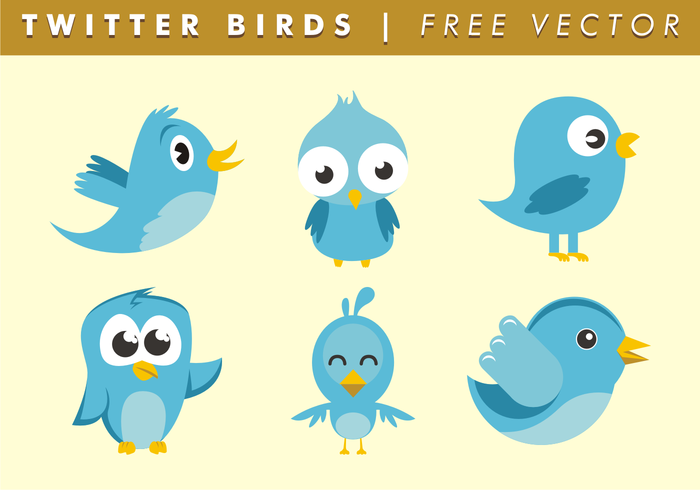 Twitter fåglar fri vektor