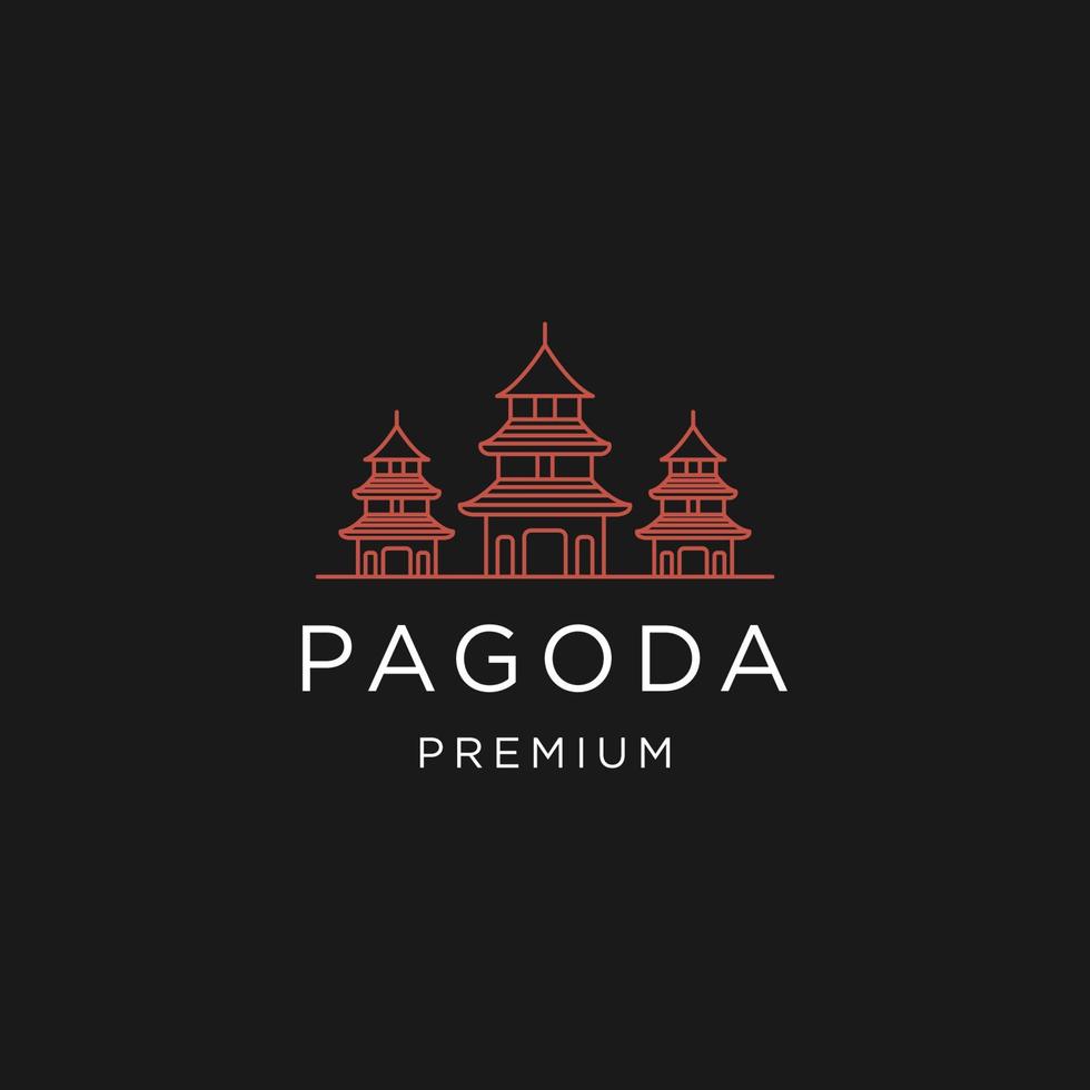 Pagoda Japan logotyp ikon designmall vektor