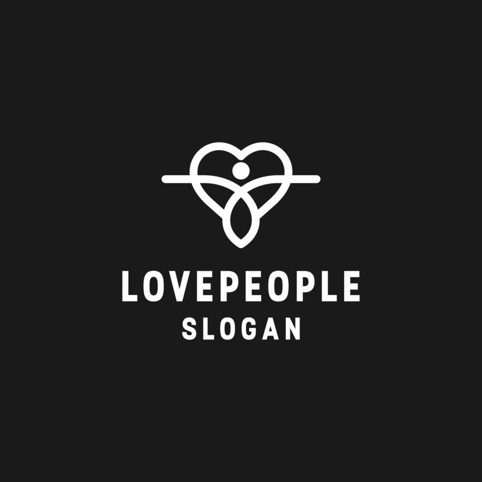 love people logotyp linjär stilikon i svart bakgrund vektor