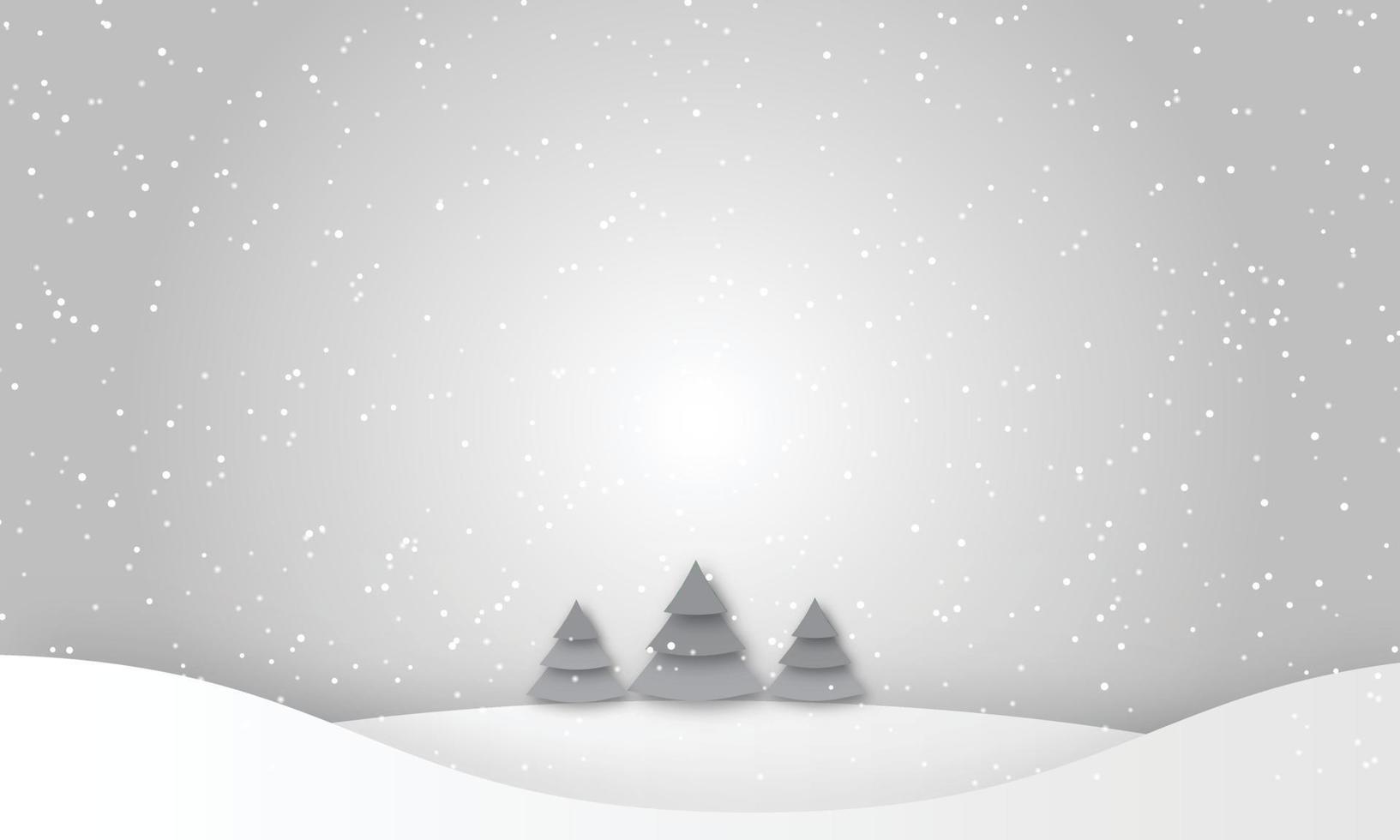 frohe weihnachten hintergrund mit weihnachtsbäumen, vektorgrußkarte, poster und bannerillustration vektor